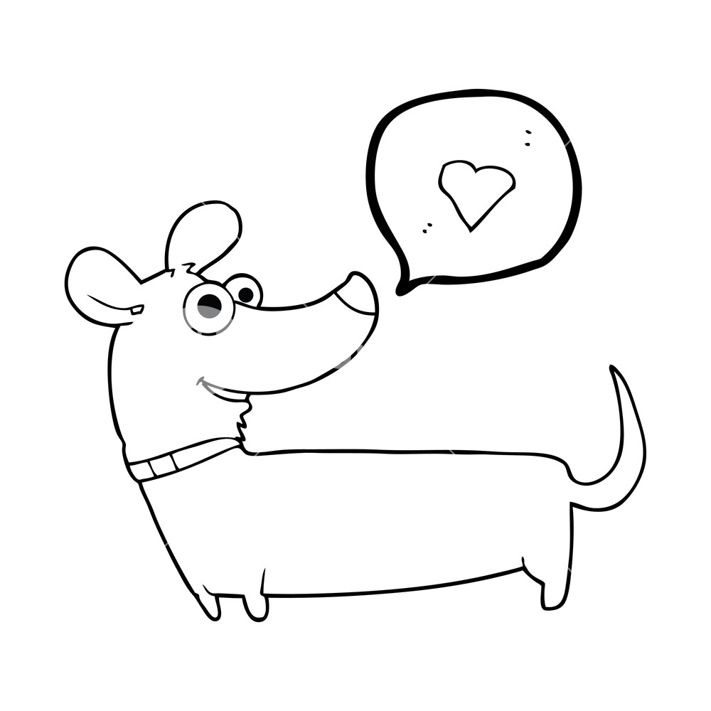1000x1000 Freehand Drawn Speech Bubble Cartoon Happy Dog Royalty Free Stock - Happy Dog Drawing