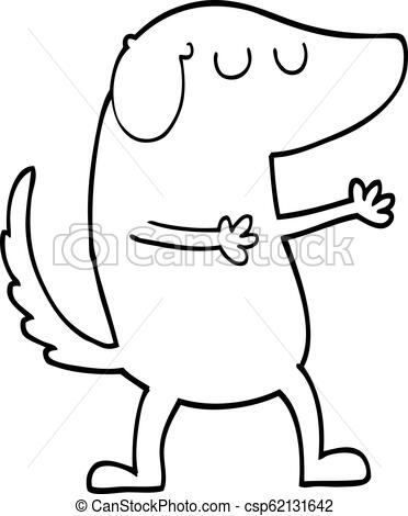 372x470 Black And White Cartoon Happy Dog - Happy Dog Drawing