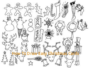 300x229 How To Draw Easy Christmas Cards - Happy Drawing Ideas