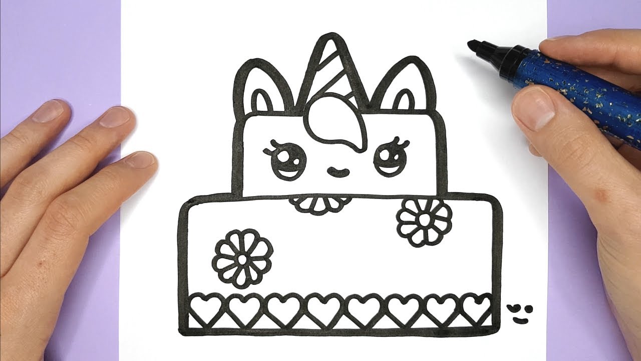 1280x720 How To Draw A Cute Unicorn Cake - Happy Drawing Ideas