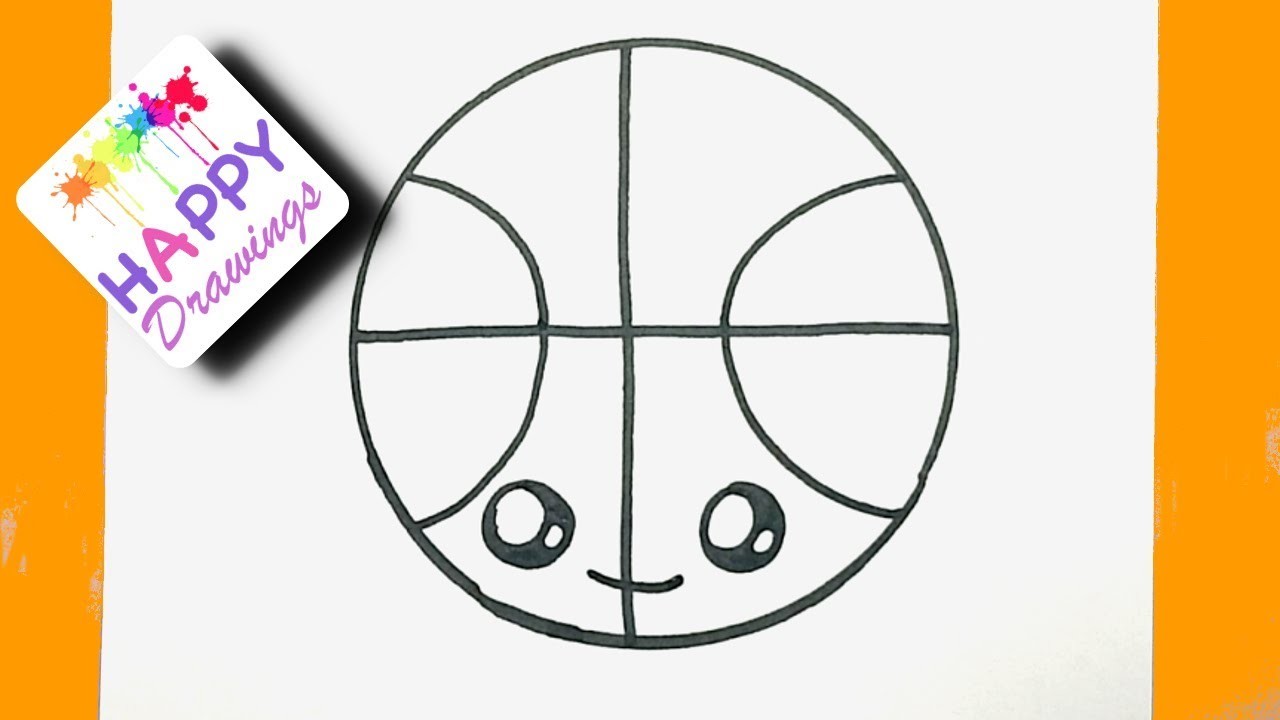 1280x720 How To Draw A Cute Basketball Easy Step - Happy Drawings