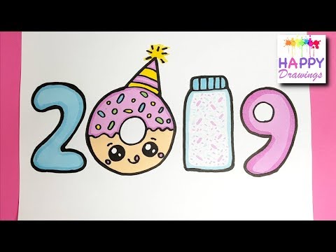 480x360 how to draw + color as bubble numbers donut, sprinkles - Happy Drawings