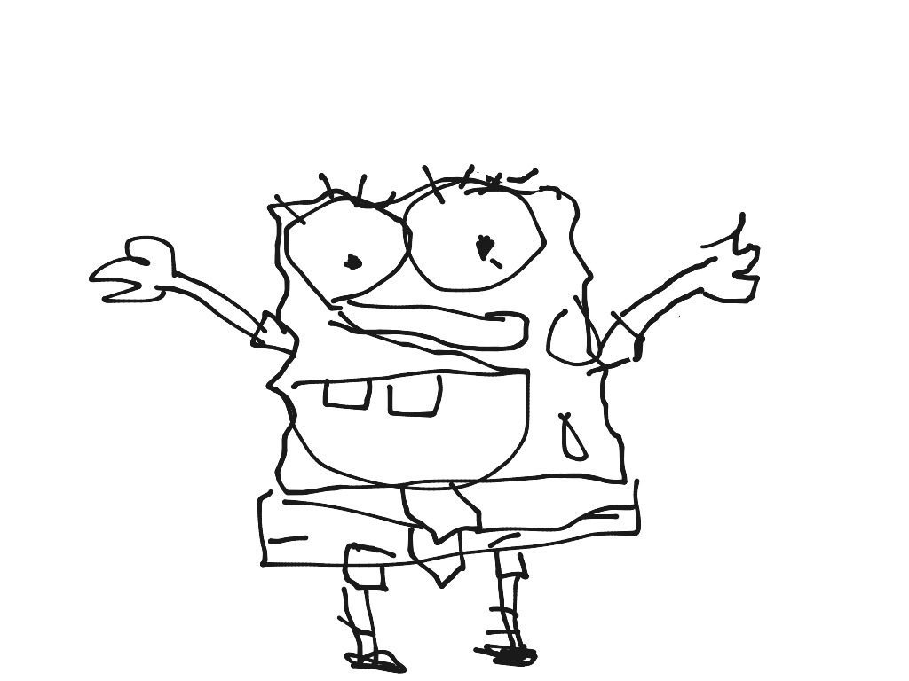 1024x768 Scarce Easy Spongebob Drawing Characters Happy Drawings - Happy Drawings