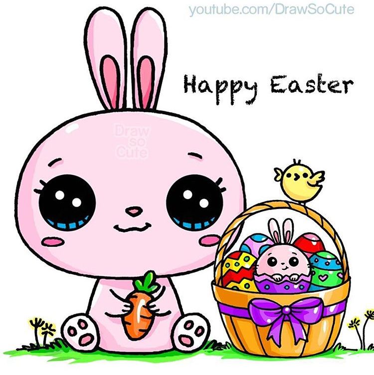 750x752 happy easter draw so cute in cute drawings, cute kawaii - Happy Easter Drawings