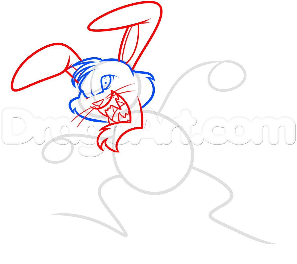1165x1036 happy easter scary bunny drawing tutorial, step - Happy Easter Drawings