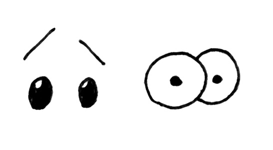 546x300 how to easily draw cartoon eyes to show different emotions - Happy Eyes Drawing