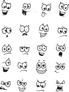 236x313 cartoon faces with different emotions as happiness, joyful - Happy Face Cartoon Drawing