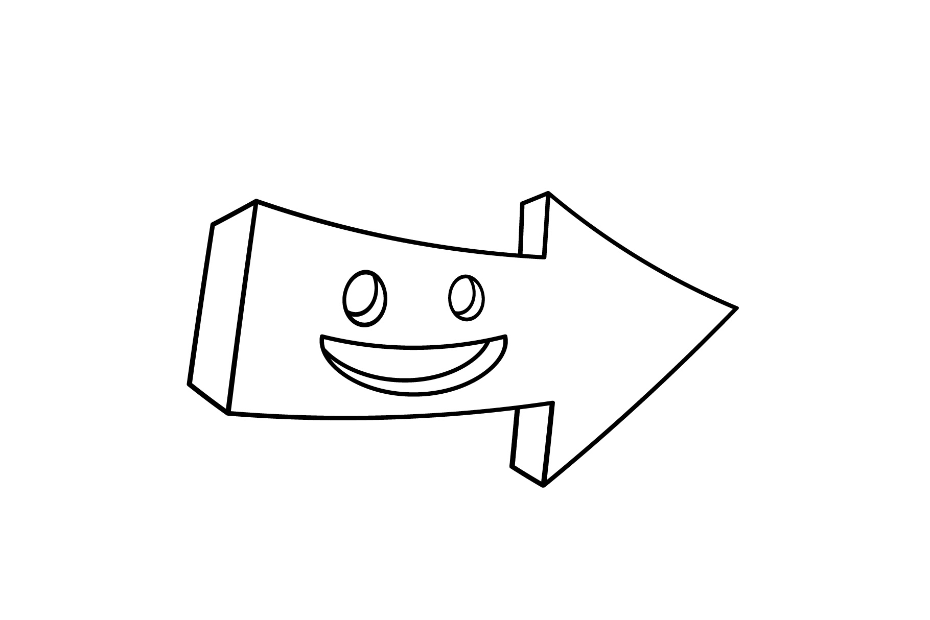 1820x1214 Cartoon Arrow Set Cute Arrows With Smiling Face - Happy Face Cartoon Drawing