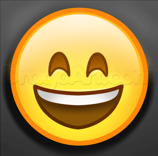 518x511 How To Draw Happy Emoji, Step - Happy Face Drawing
