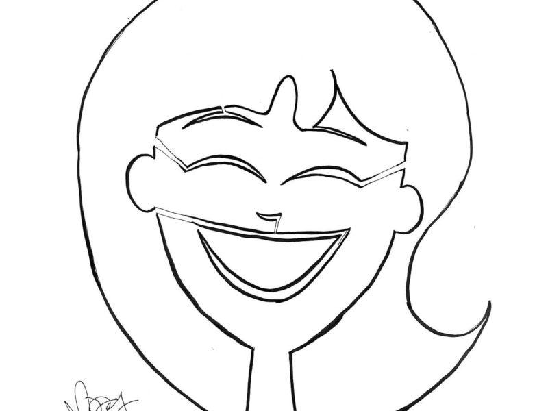 800x600 Continuous Line Drawing Smiling Face - Happy Face Drawing