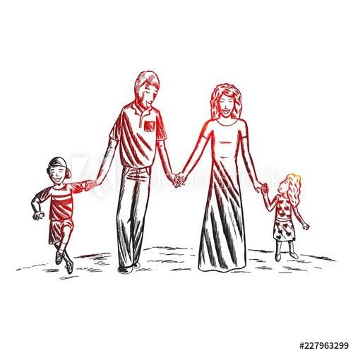 500x500 Happy Family Drawing - Happy Family Drawing