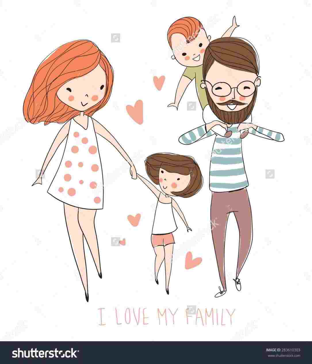 Newest For Cartoon Family Cartoon Simple Drawing Images | Tasya Baby