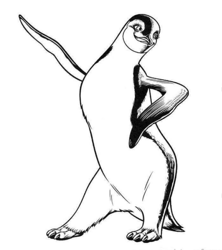 900x1011 Download Happy Feet Coloring Pages Clipart Colouring Pages - Happy Feet Drawing