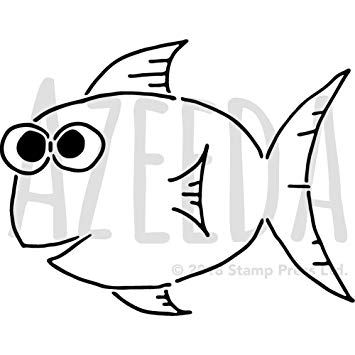 355x355 Azeeda 'happy Fish' Wall Stencil Template - Happy Fish Drawing
