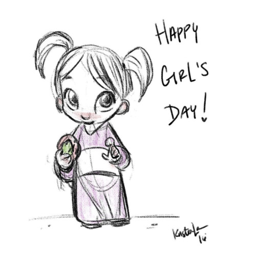 500x500 Happy Girls Day Drawing - Happy Girl Drawing
