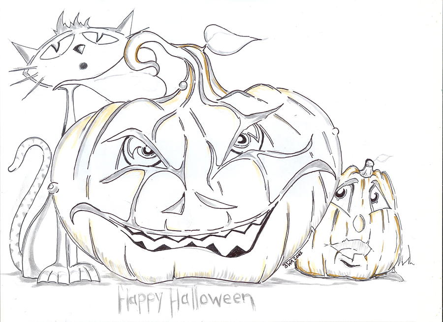 900x653 happy halloween drawing - Happy Halloween Drawings