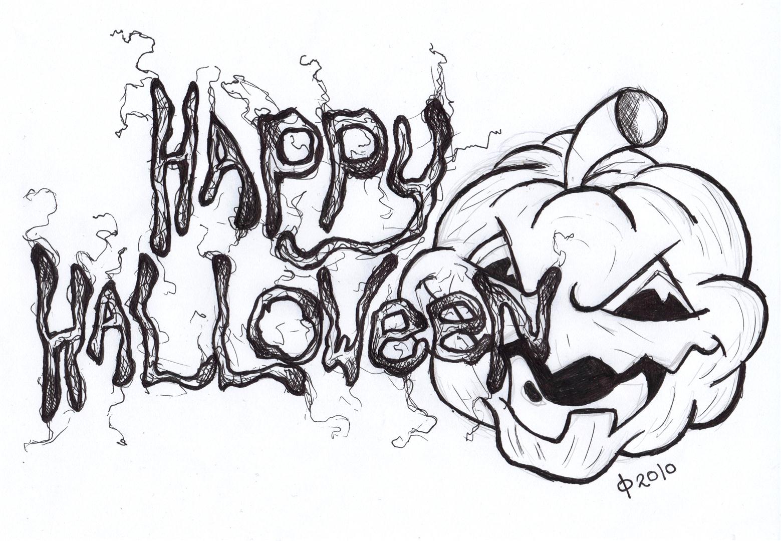 halloween pencil drawings