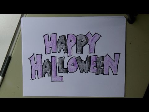 480x360 how to draw block letters happy halloween! - Happy Halloween Drawings