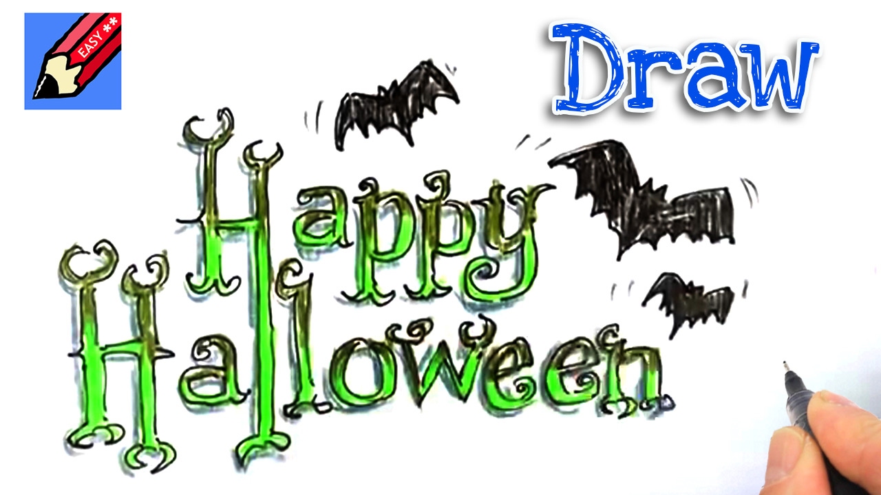 1280x720 how to draw happy halloween real easy - Happy Halloween Drawings