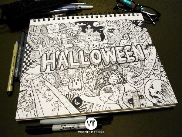600x450 Loving This Halloween Doodle - Happy Halloween Drawings