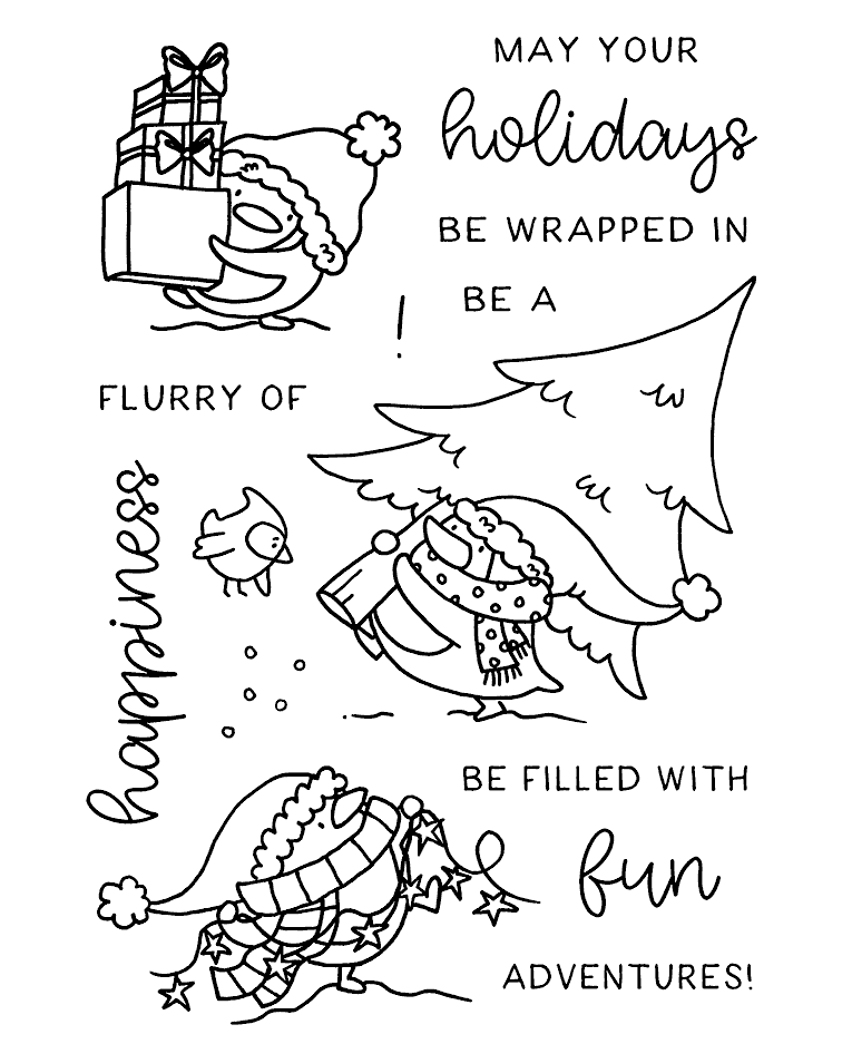 765x937 happy holiday penguins clear stamp set - Happy Holidays Drawing