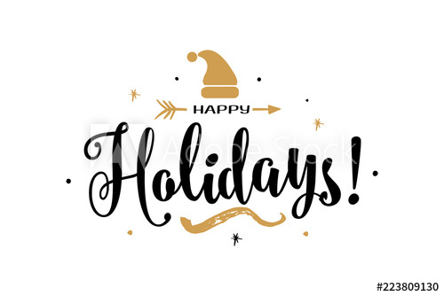 500x334 happy holidays beautiful greeting card with wording calligraphy - Happy Holidays Drawing