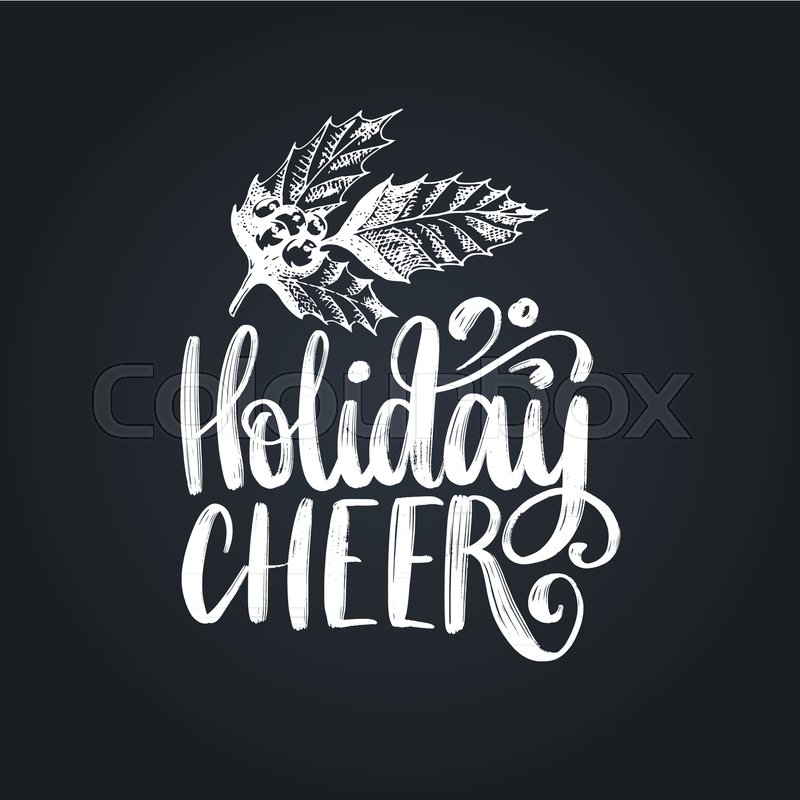 800x800 holiday cheer lettering on black stock vector colourbox - Happy Holidays Drawing