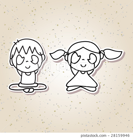 450x468 Hand Drawing Abstract People Happy Kid Meditation - Happy Kid Drawing