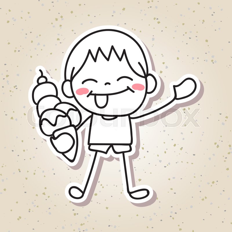 800x800 Hand Drawing Cartoon Concept Stock Vector Colourbox - Happy Kid Drawing