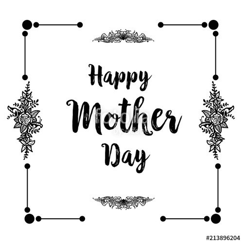 500x500 Happy Mother`s Day Template Card With Floral Hand Draw Elements - Happy Mothers Day Drawings