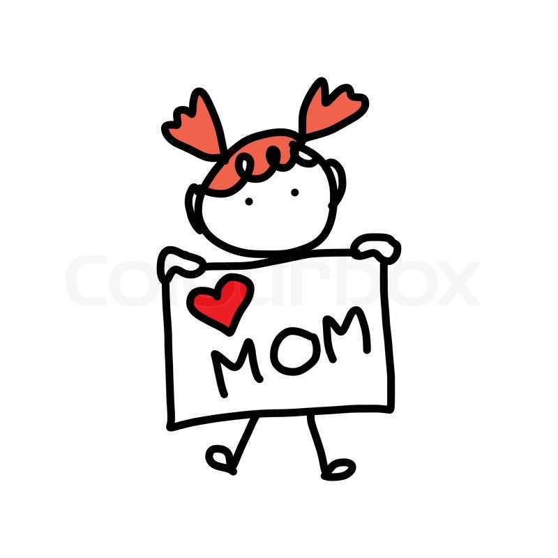 800x800 Hand Drawing Cartoon Concept Happy Stock Vector Colourbox - Happy Mothers Day Drawings