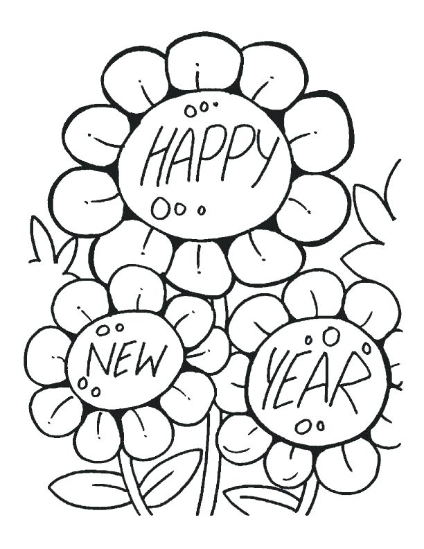 612x792 happy new year coloring page - Happy New Year 2017 Drawing