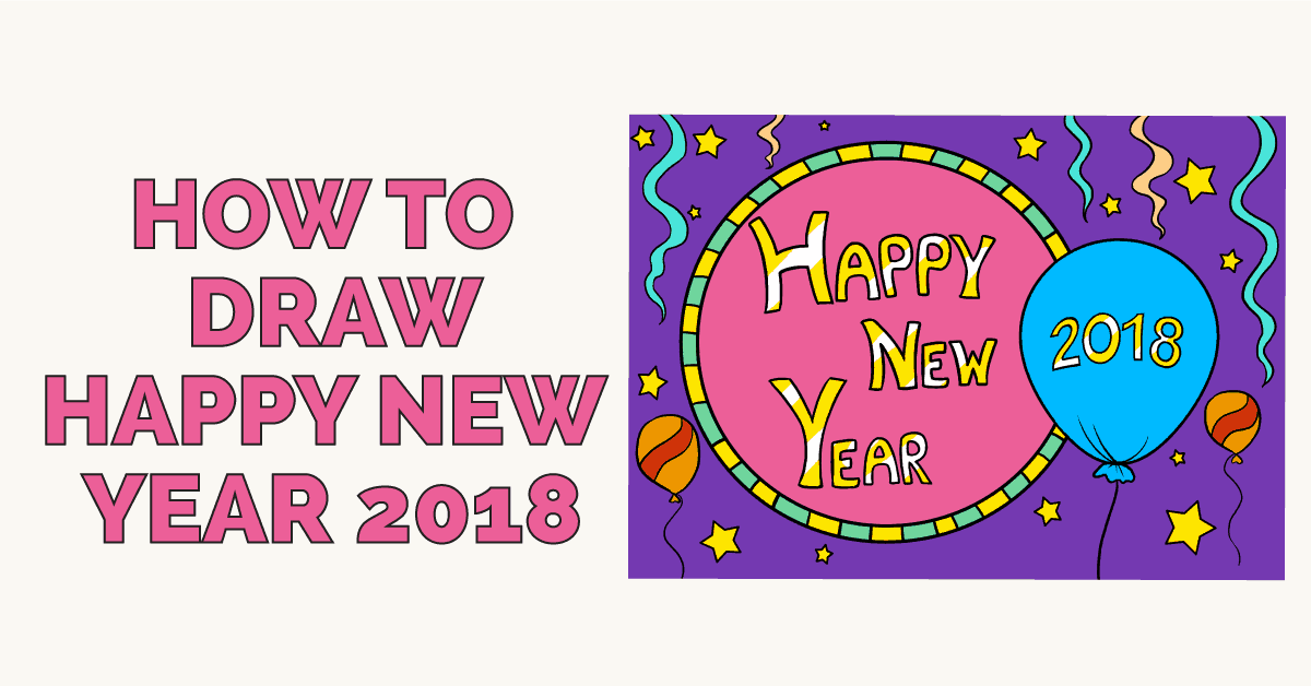 1200x628 how to draw happy new year - Happy New Year 2017 Drawing