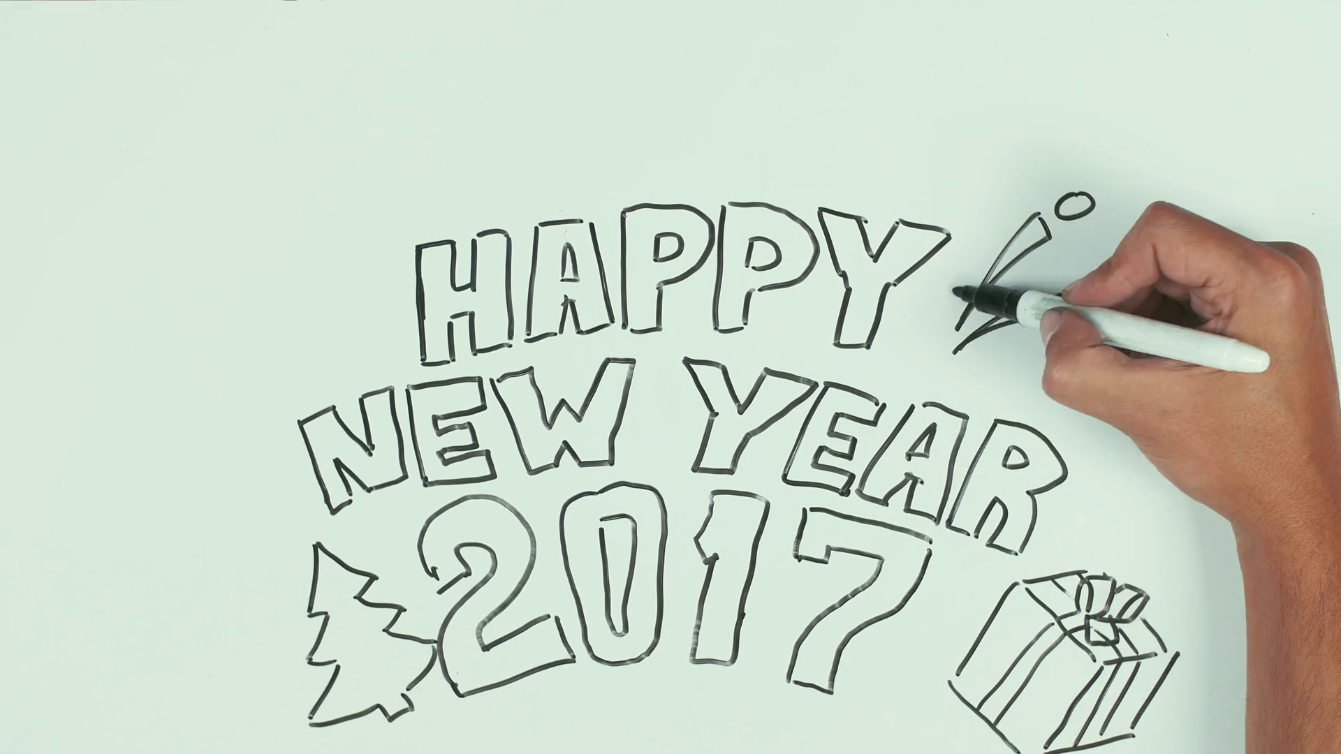 1920x1080 man caucasian right hand speed write happy new year and draw - Happy New Year 2017 Drawing