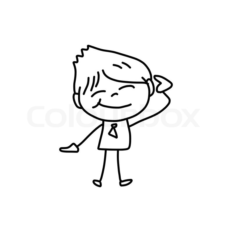 800x800 Hand Drawing Cartoon Character Happy Stock Vector Colourbox - Happy Person Drawing