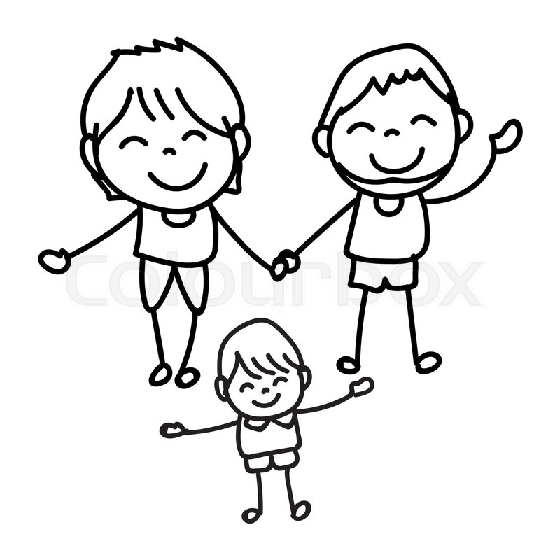 800x800 Hand Drawing Happy People, Family Stock Vector Colourbox - Happy Person Drawing