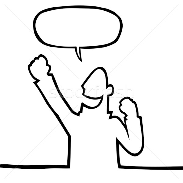 600x600 Happy Person Cheering Vector Illustration Colin Cramm - Happy Person Drawing