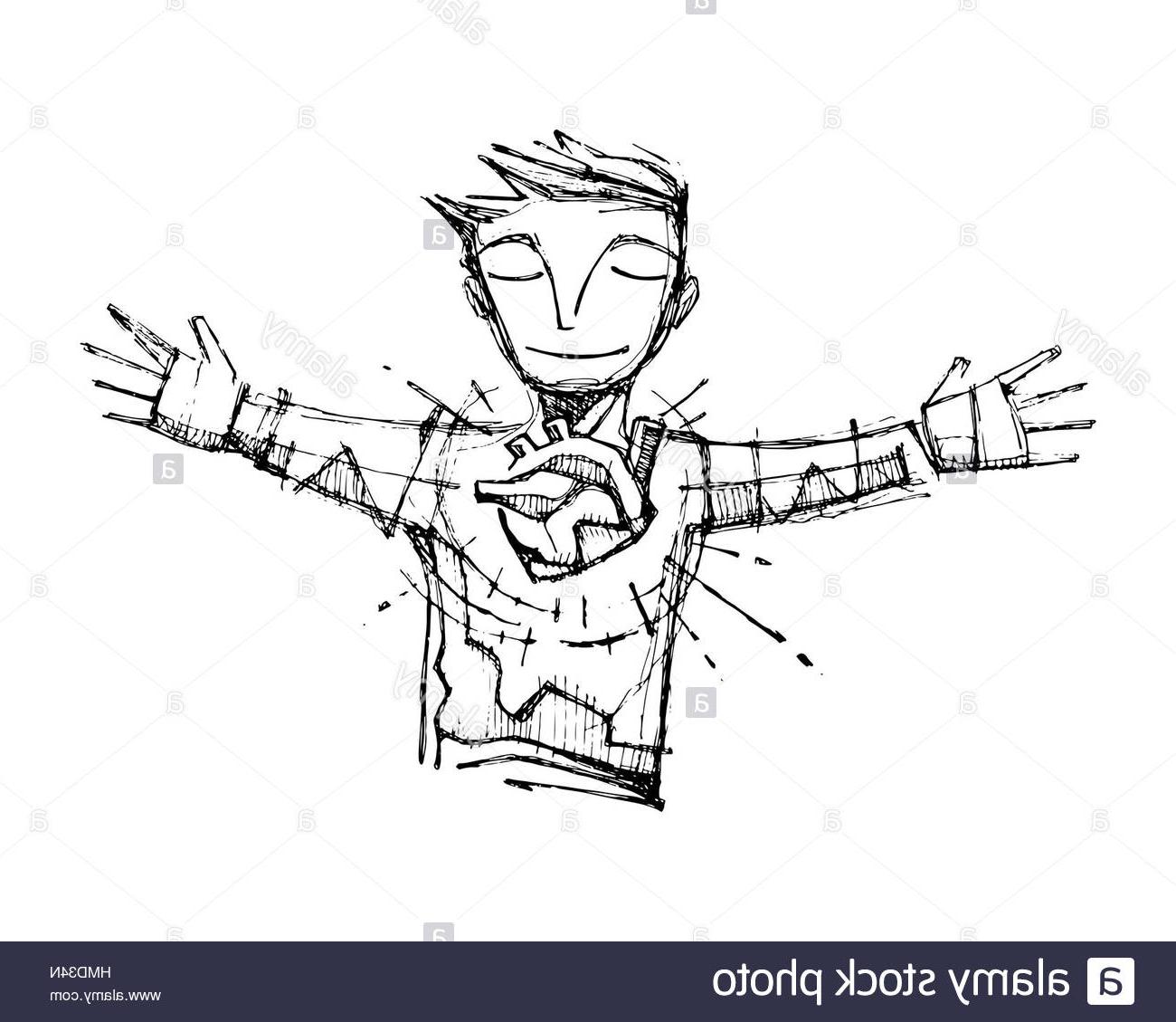 1300x1129 How To Draw A Cartoon Person Vector Vector Art Library - Happy Person Drawing