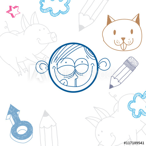 500x500 Vector Art Colorful Drawing Of Content And Happy Person, Educati - Happy Person Drawing