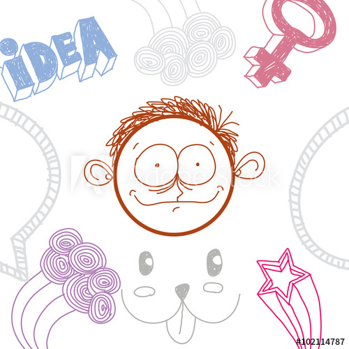 500x500 Vector Art Colorful Drawing Of Happy Person, Education - Happy Person Drawing