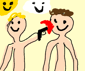 300x250 happy person shoots happy person drawing - Happy Person Drawing