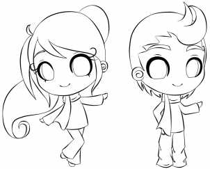 302x243 Draw A Chibi Person, Step - Happy Person Drawing