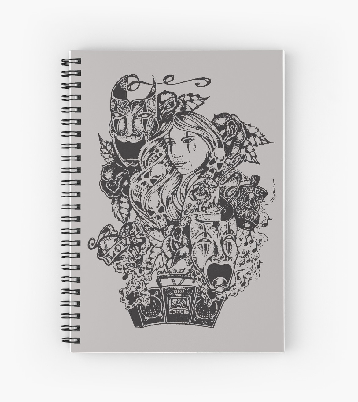 1171x1313 ink prison art drawing happy sad face skulls boombox tattoo artist - Happy Sad Face Drawing