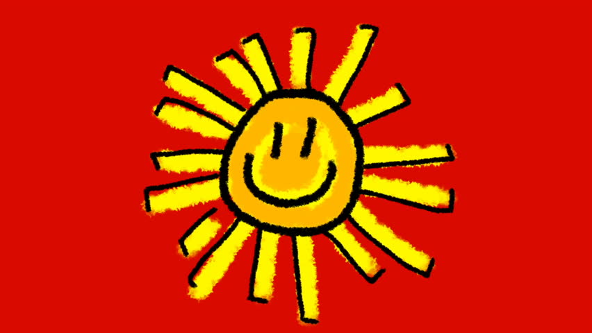 852x480 hand drawing happy sun on stock footage video - Happy Sun Drawing