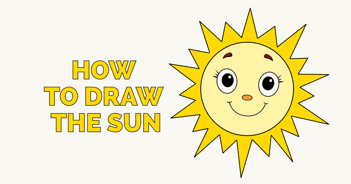 1200x628 How To Draw A Smiling Sun - Happy Sun Drawing