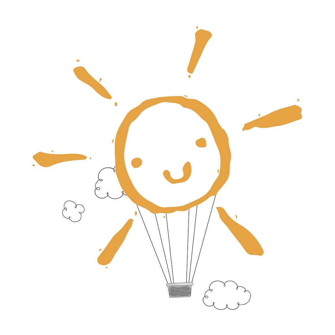 1080x1080 Sun Balloon - Happy Sun Drawing