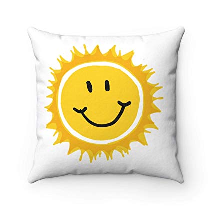 425x425 happy sun spun polyester square throw pillowcase - Happy Sun Drawing