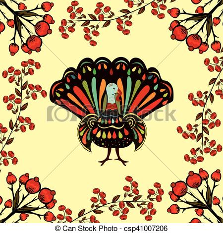 450x470 vector illustration happy thanksgiving beautiful colorful ethnic - Happy Thanksgiving Drawing