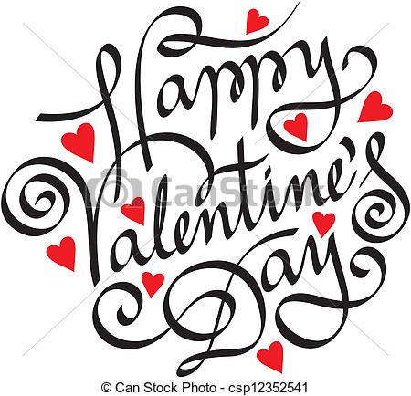 450x434 Happy Valentine Day Hand Lettering - Happy Valentines Day Drawings