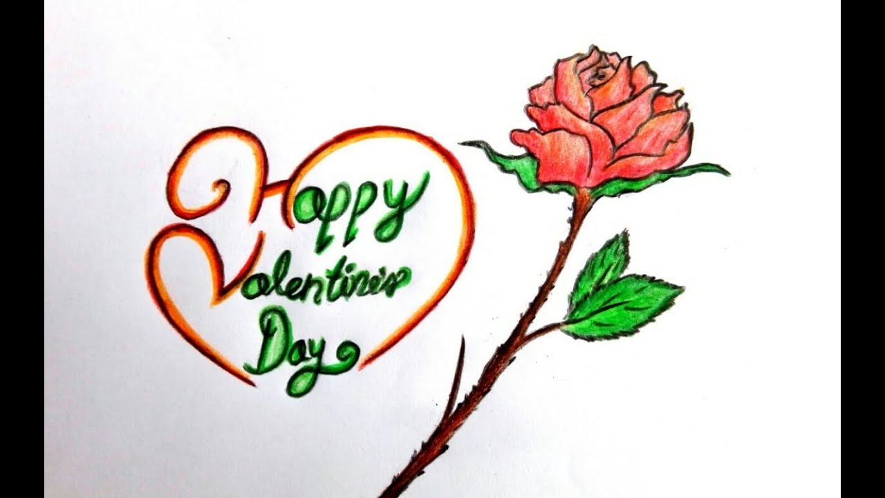 1280x720 how to draw happy valentines day drawing ideas step - Happy Valentines Day Drawings